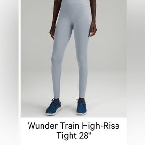 Lululemon Wunder train highrise tight, chambray, size 2, 28 inch length